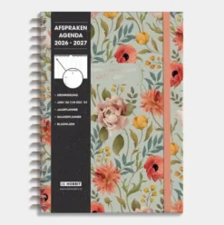 Afsprakenagenda 2026-2027 A4 Vintage Bloemen