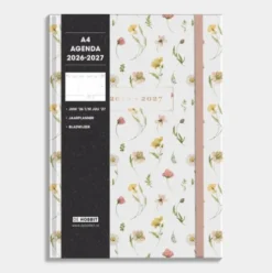 Agenda 2026-2027 A4 Aquarel Bloemetjes