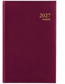 Agenda 2026 Brepols Saturnus Luxe 1Dag/1Pagina Bordeaux