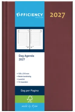 Agenda 2025 Ryam Efficiency Baladek 1Dag/1Pagina Bordeaux