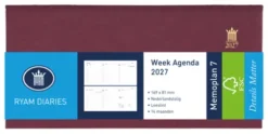 Agenda 2025 Ryam Memoplan 7 Mundior 7Dagen/2Pagina's Landscape Bordeaux