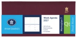 Agenda 2025 Ryam Memoplan 7 Suprema 7Dagen/2Pagina's Landscape Bordeaux