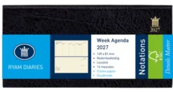 Agenda 2026 Ryam Notations Mundior 7Dagen/2Pagina's Landscape Zwart