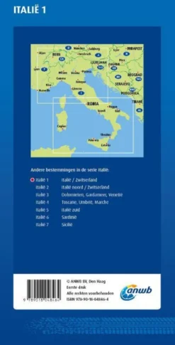 ANWB*Wegenkaart Italië 1. Italië/Zwitserland