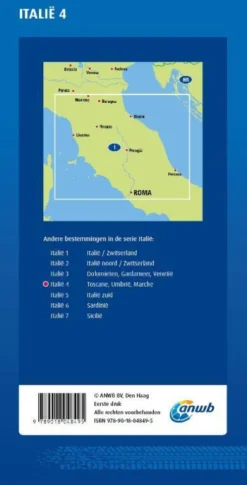 ANWB*Wegenkaart Italië 4. Toscane/Umbrië/Marche