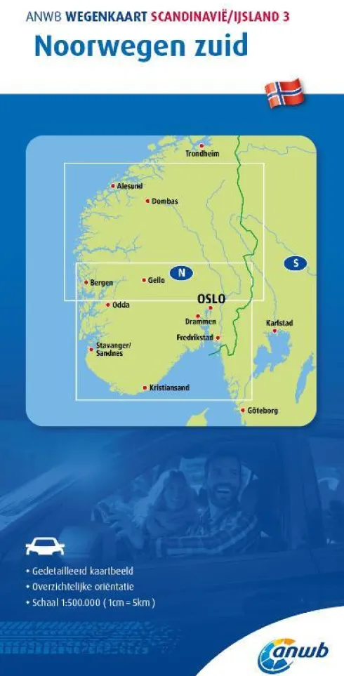 ANWB Wegenkaart Scandinavië/IJsland 3. Noorwegen-Zuid