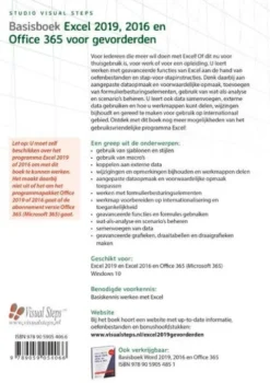 Basisboek Excel 2019, 2016 en Office 365 voor gevorderden