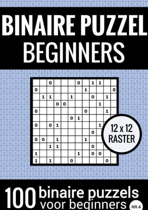 Binaire Puzzel Makkelijk voor Beginners - Puzzelboek met 100 Binairo's - NR.4