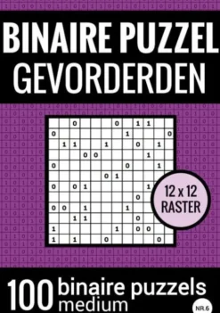 Binaire Puzzel Medium voor Gevorderden - Puzzelboek met 100 Binairo's - NR.6