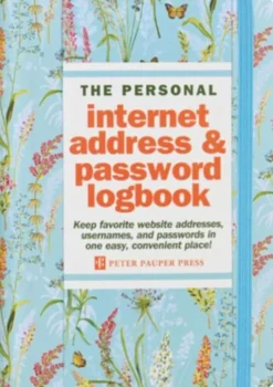 Blooms & Butterflies Internet Address & Password Logbook (Removable Cover Band for Security)