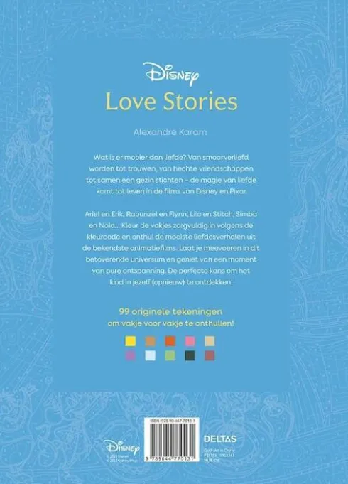 Disney Love stories Kleuren op nummer voor volwassenen