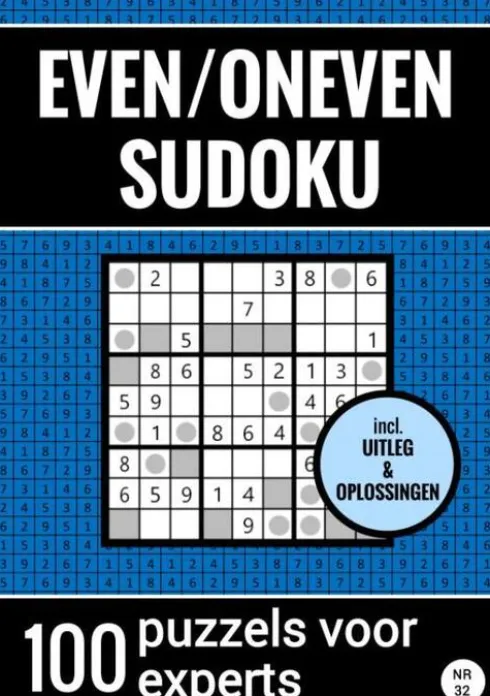 Even/Oneven Sudoku - Nr. 32 - 100 Puzzels voor Experts