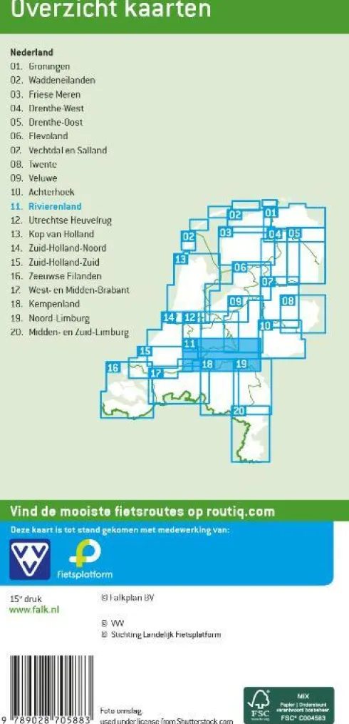 Falk Fietskaart 11 Rivierenland