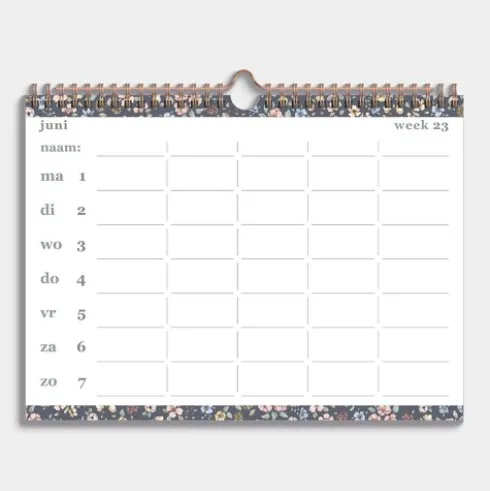 Familieplanner 2026-2027 A4+ Pastel Bloemetjes
