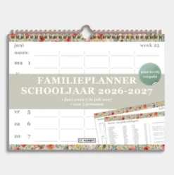 Familieplanner 2026-2027 A4+ Vintage Bloemen