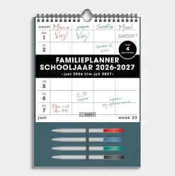 Familieplanner Markers 2026-2027 A4+ Wit