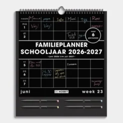 Familieplanner Markers 2026-2027 A3+ Zwart