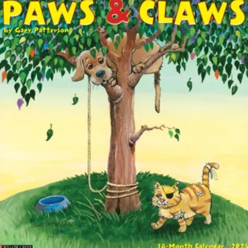 Gary Patterson's Paws N Claws 2025 12 X 12 Wall Calendar
