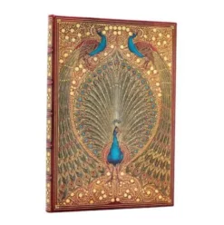 Hafiz’s Peacocks (Sangorski & Sutcliffe) Midi Unlined Hardcover Journal (Elastic Band Closure)