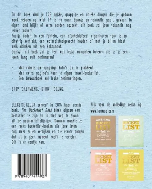 Het Bucketlist boek voor op reis