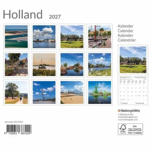 Holland mini maandkalender 2027