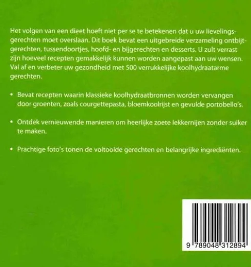 500 Koolhydraatarme Gerechten