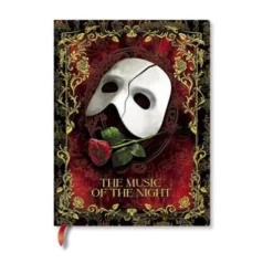 Masked Melody (Phantom of the Opera) Midi Lined Hardcover Journal (Elastic Band Closure)