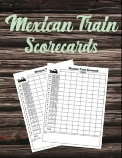 Mexican Train Scorecards: Scorecard Book Scorepad for Dominoes Tally Cards, Chicken Foot 8.5" x 11", 118 Pages