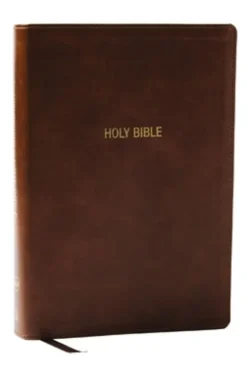 NKJV Foundation Study Bible, Wide-Margin, Brown Leathersoft, Red Letter
