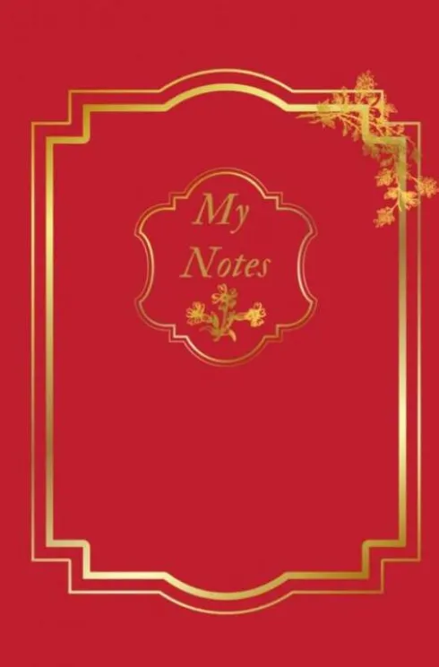 Notitieboek - Cadeau voor man - Cadeau voor vrouw - hardcover - Notitieboekje - Schrijfblok - Notebook - Goude - rood- Luxe