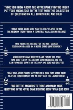 Notre Dame Fighting Irish Trivia Quiz Book