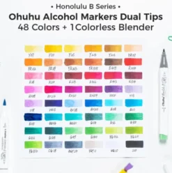 Ohuhu Honolulu B 48 kleuren Alcohol Art Markers Brush & Fine