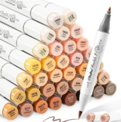 Ohuhu Honolulu B 36 Skin Tone kleuren Alcohol Art Markers Brush & Fine