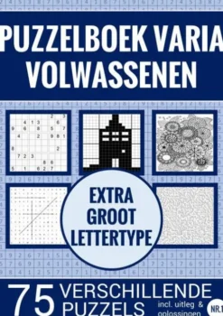 Puzzelboek Varia voor Ouderen, Slechtzienden, Senioren, Opa en Oma - Extra Groot, Type XL/XXL