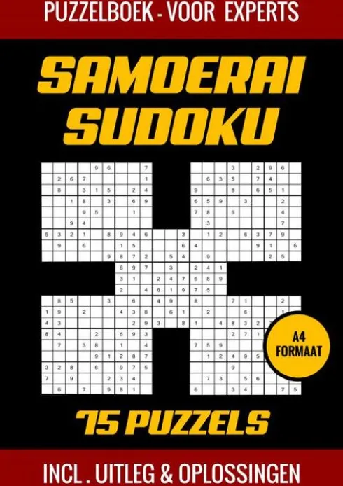 Samoerai Sudoku - Puzzelboek voor Experts - 75 Puzzels