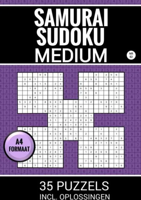 Samurai Sudoku - Medium - 35 Puzzels Incl. Oplossingen - Nr. 52