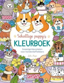 Schattige puppy's kleurboek