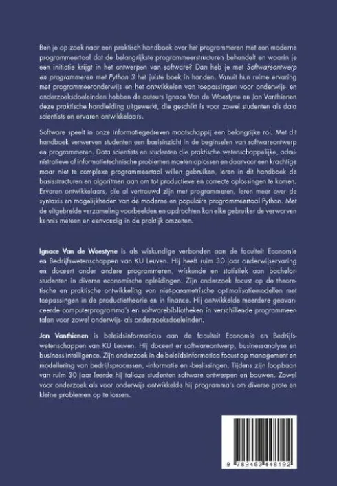 Softwareontwerp en Programmeren met Phython 3