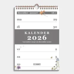 Spiraalkalender A4 2026 Weidebloemen