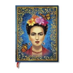 The Colourful Portrait (Vida Frida) Ultra Unlined Hardcover Journal (Elastic Band Closure)