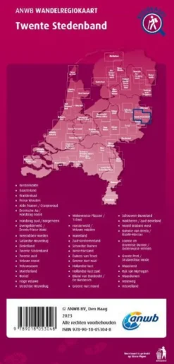 Wandelregiokaart Twente Stedenband / Enschede, Hengelo, Almelo