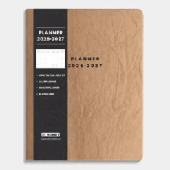 Weekplanner 2026-2027 ±A4 Donkergroen Washed Kraft
