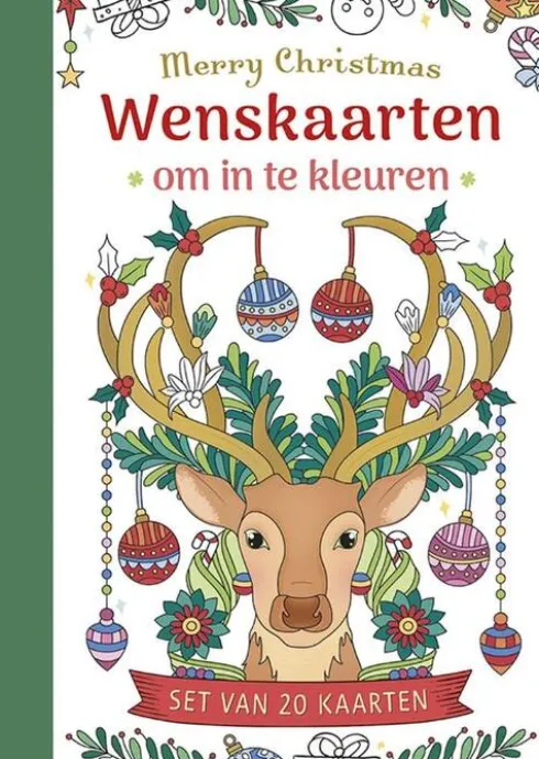 Wenskaarten om in te kleuren - Merry Christmas