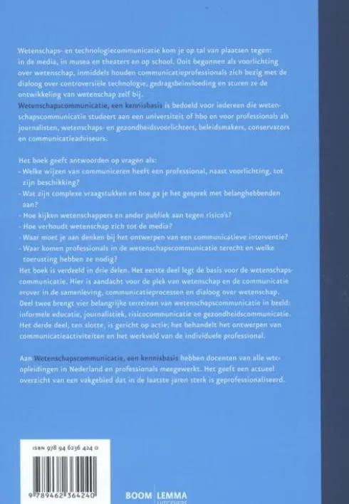 Wetenschapscommunicatie, een kennisbasis