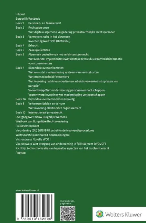 Wetteksten Burgerlijk Wetboek/Wetboek van Burgerlijke Rechtsvordering 2026-2027