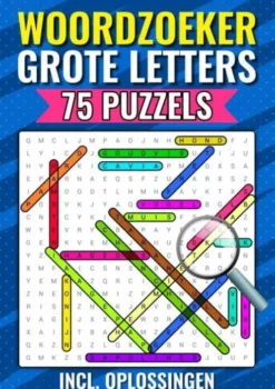 Woordzoeker Grote Letters, 75 Puzzels Incl. Oplossingen