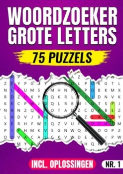 Woordzoeker Grote Letters, 75 Puzzels Incl. Oplossingen - Nr. 1